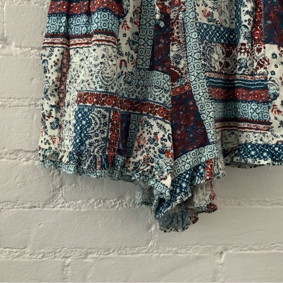 Mossimo Boho Patchwork Romper Hippie Festival Beach Cottage Fairy Size Small 90s - Picture 6 of 15